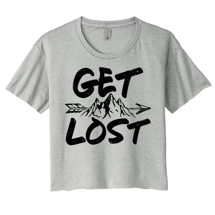 Get Lost Nature Wilderness Lover Women's Crop Top Tee