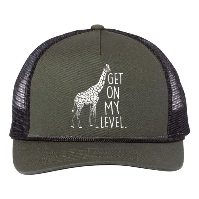 Get On My Level Giraffe Retro Rope Trucker Hat Cap