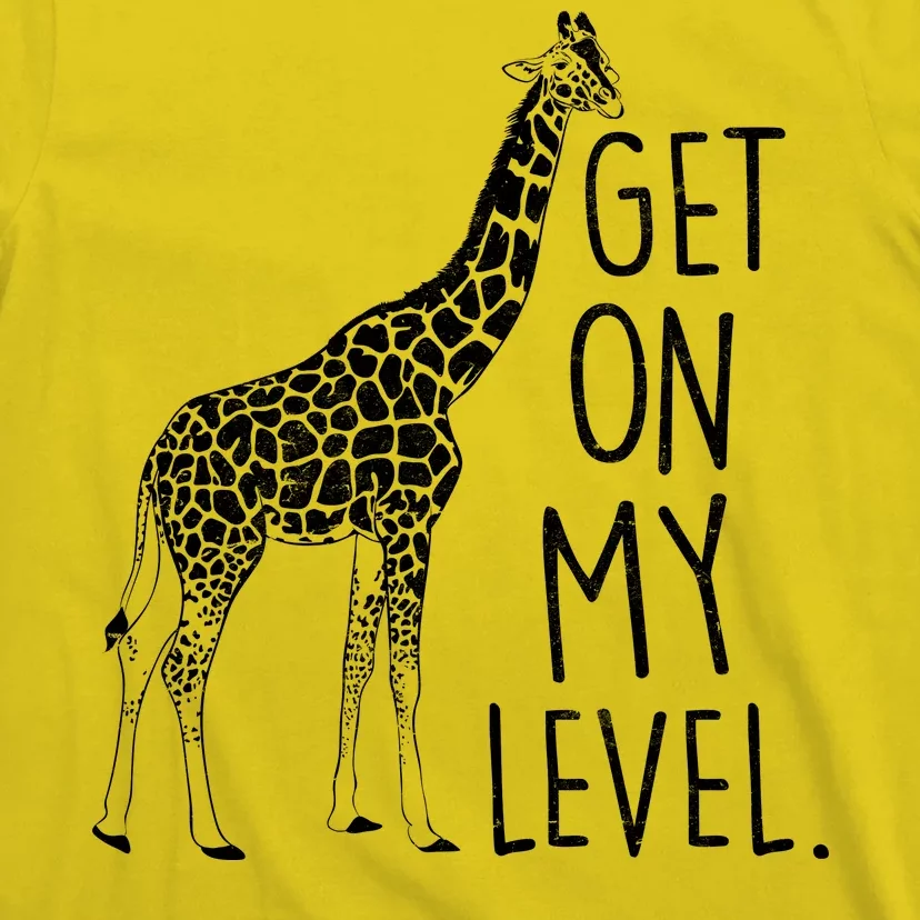 Giraffe On My Level Pop Art White Adult T-Shirt - Small