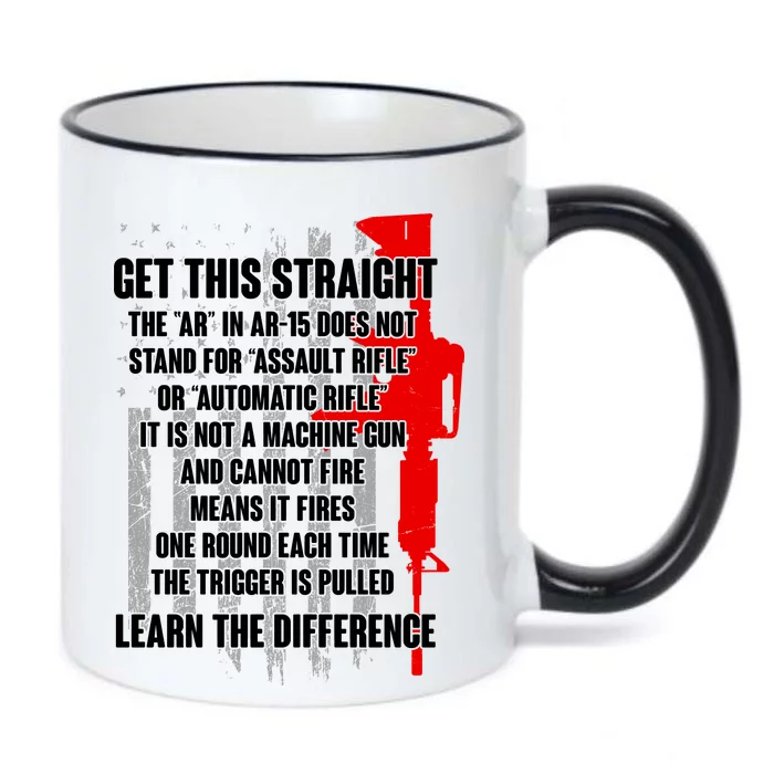 Get This Straight AR-15 US Flag Black Color Changing Mug