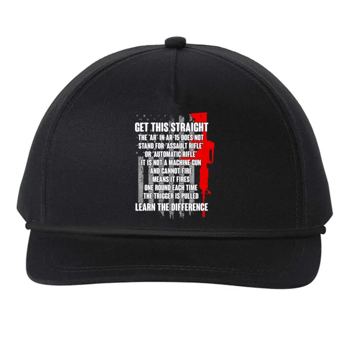 Get This Straight AR-15 US Flag Snapback Five-Panel Rope Hat