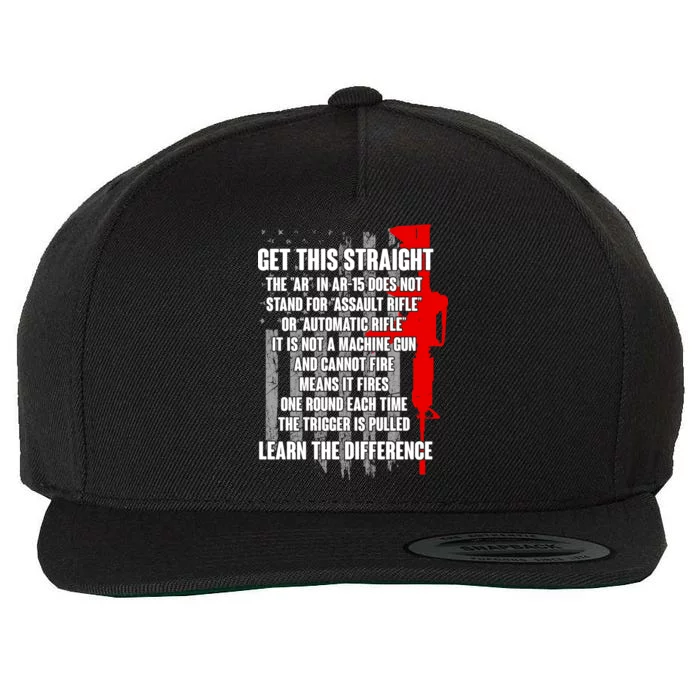 Get This Straight AR-15 US Flag Wool Snapback Cap