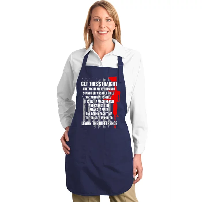 Get This Straight AR-15 US Flag Full-Length Apron With Pocket