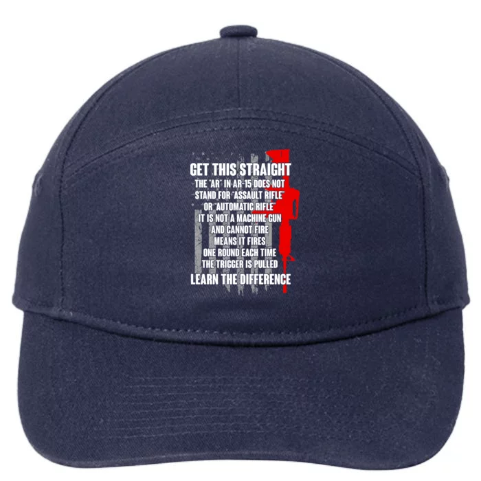 Get This Straight AR-15 US Flag 7-Panel Snapback Hat