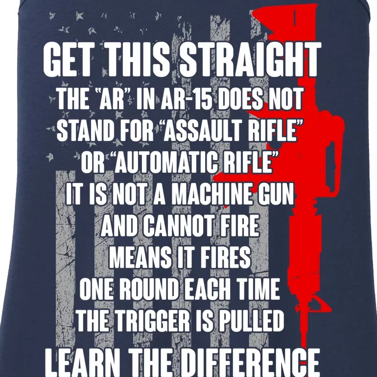 Get This Straight AR-15 US Flag Ladies Essential Tank