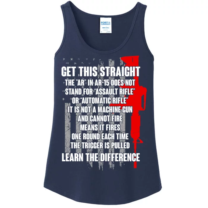 Get This Straight AR-15 US Flag Ladies Essential Tank