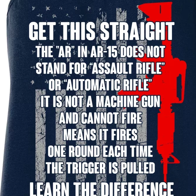 Get This Straight AR-15 US Flag Women's Racerback Tank