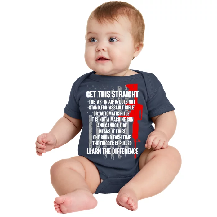 Get This Straight AR-15 US Flag Baby Bodysuit