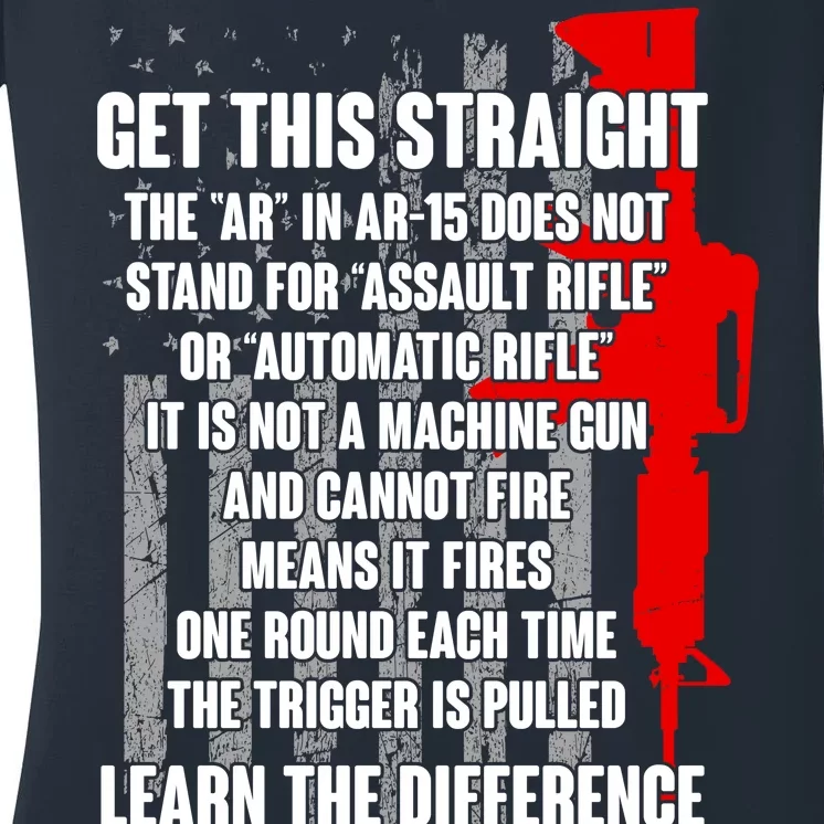 Get This Straight AR-15 US Flag Women's V-Neck T-Shirt