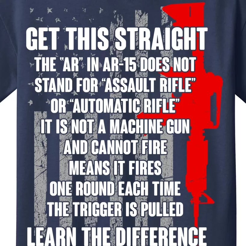 Get This Straight AR-15 US Flag Kids T-Shirt