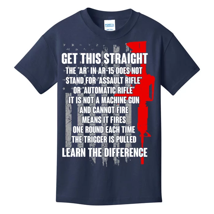 Get This Straight AR-15 US Flag Kids T-Shirt