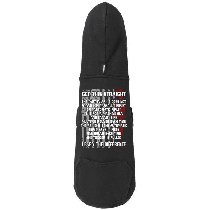 Get This Straight Learn the Difference AR-15 Doggie 3-End Fleece Hoodie