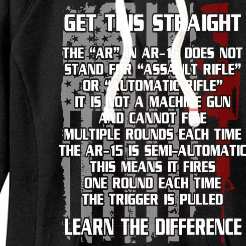 Get This Straight Learn the Difference AR-15 Women's Fleece Hoodie