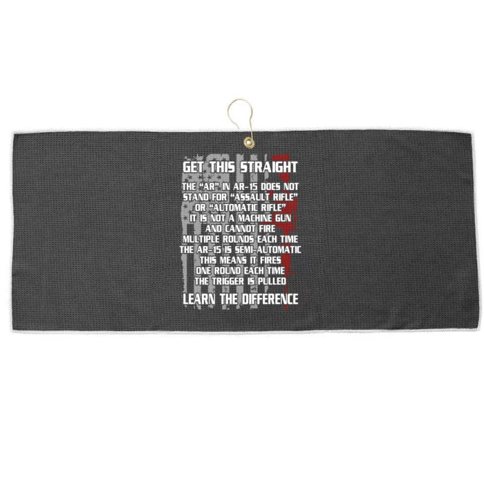 Get This Straight Learn the Difference AR-15 Large Microfiber Waffle Golf Towel