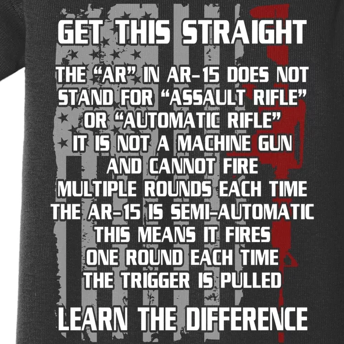 Get This Straight Learn the Difference AR-15 Baby Bodysuit