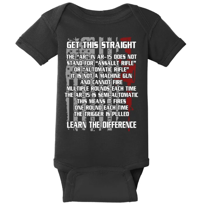 Get This Straight Learn the Difference AR-15 Baby Bodysuit