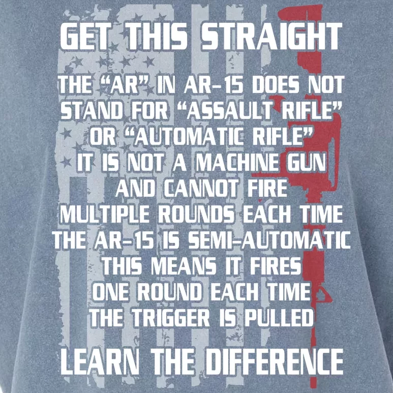 Get This Straight Learn the Difference AR-15 Garment-Dyed Women's Muscle Tee