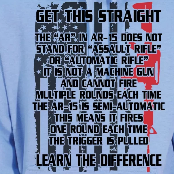 Get This Straight Learn the Difference AR-15 Unisex Surf Hoodie