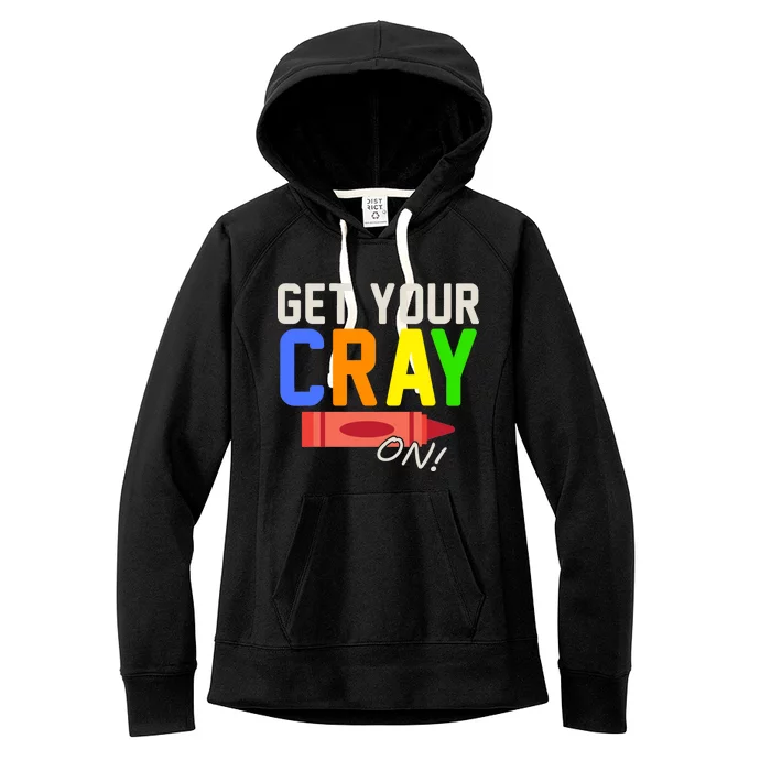 Get Your Cray-On! Fun Back To School Women's Fleece Hoodie