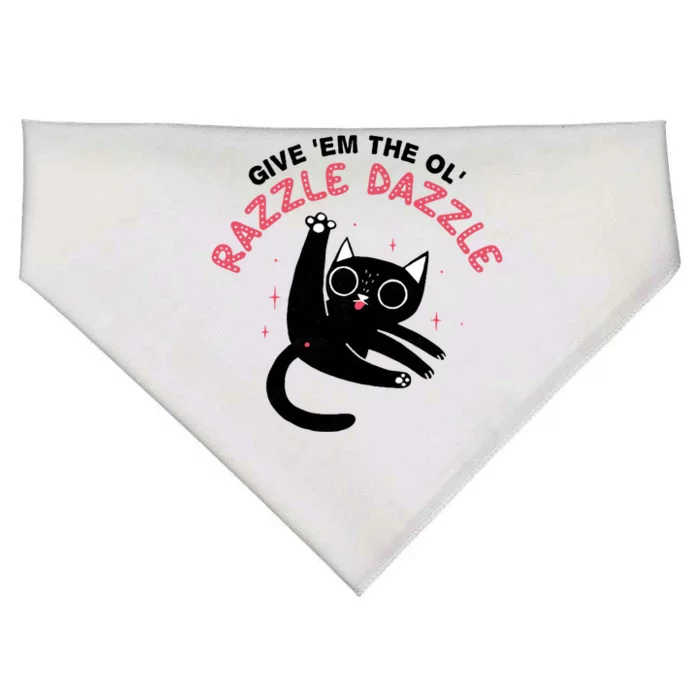 Give Em The Ol Razzle Dazzle Cat Funny USA-Made Doggie Bandana