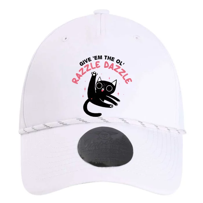 Give Em The Ol Razzle Dazzle Cat Funny Performance The Dyno Cap