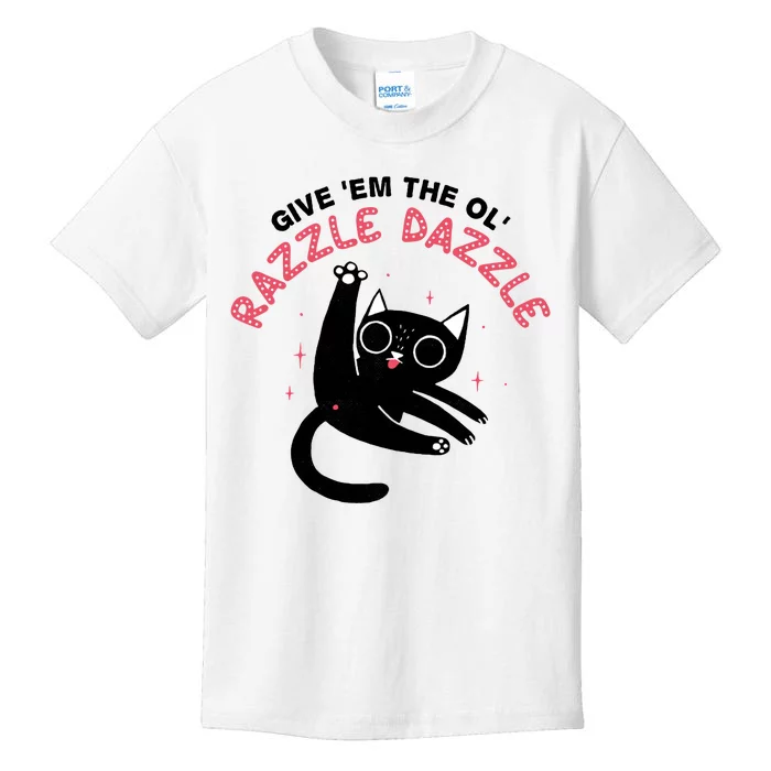 Give Em The Ol Razzle Dazzle Cat Funny Kids T-Shirt