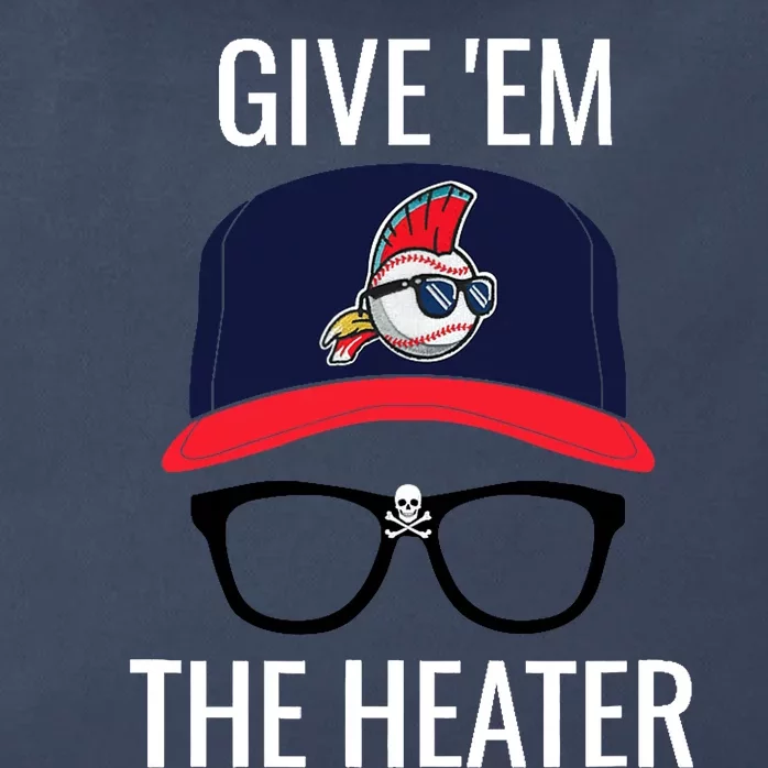 Give Em The Heater - Funny Cleveland Baseball Zip Tote Bag