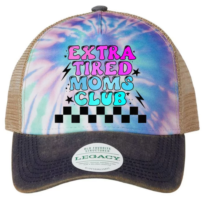 Groovy Extra Tired Moms Club Funny Mothers Day Wo Gift Legacy Tie Dye Trucker Hat