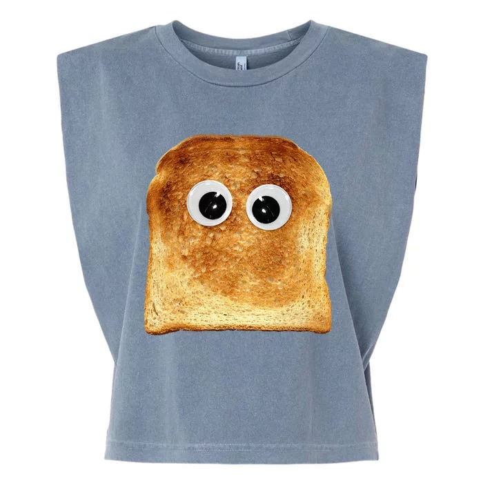 Googly Eye Toast Bread Eater Vegetarian Costume Funny Silly Garment-Dyed Women's Muscle Tee