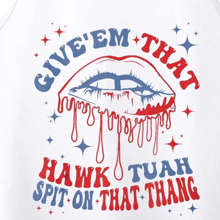 Give Em That Spit On That Thang Lips Red Blue Performance Tank