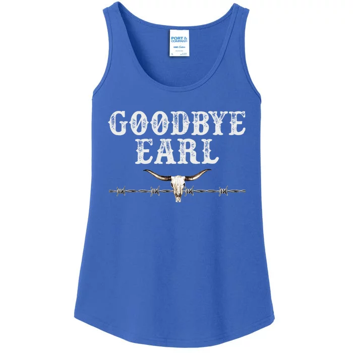 Goodbye Earl Vintage Retro Style Cow Skull Western Country Ladies Essential Tank