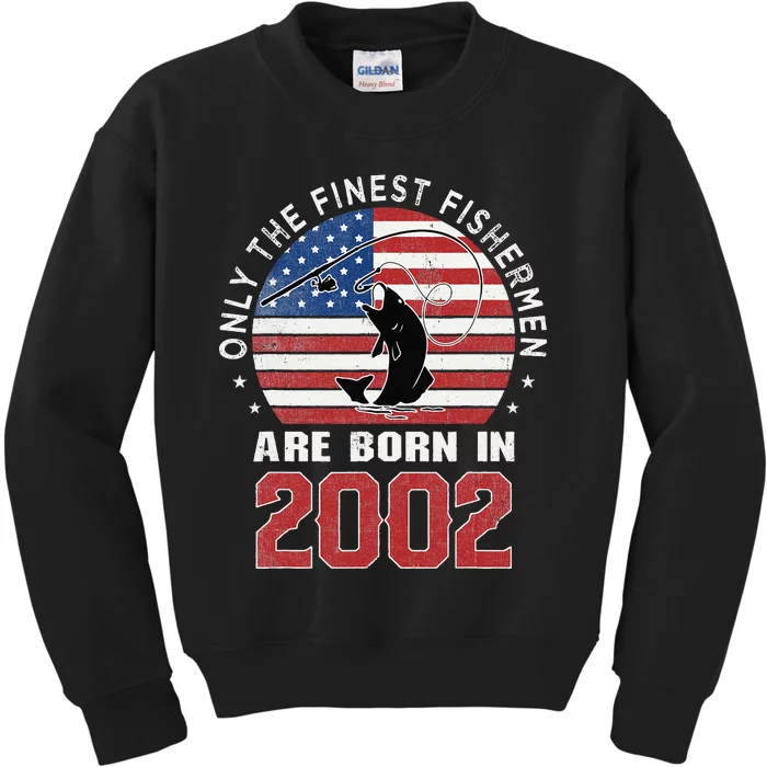 Gifts For 20 Year Old Fishing Fisherman 2002 20th Birthday Kids Sweatshirt