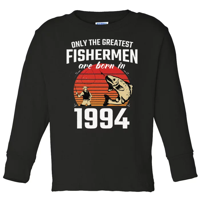 Gift For 29 Year Old Fishing Fisherman 1994 29th Birthday Toddler Long Sleeve Shirt