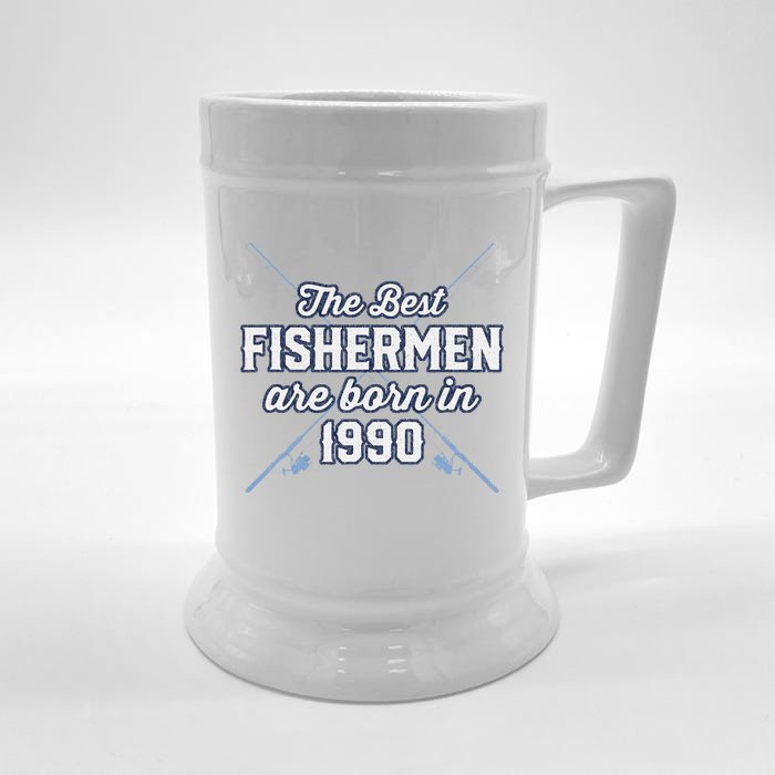 Gift For 31 Year Old Fishing Fisherman 1990 31st Birthday Front & Back Beer Stein