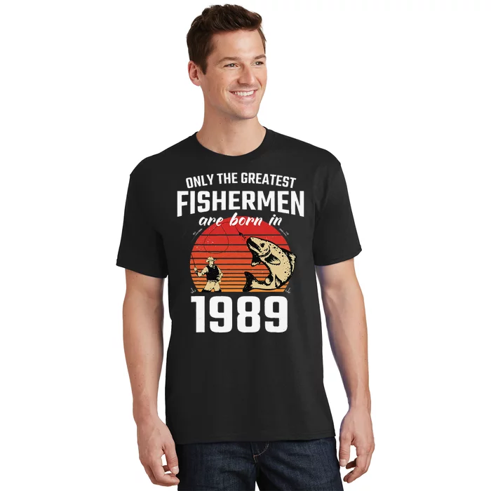 Gift For 33 Year Old Fishing Fisherman 1989 33th Birthday T-Shirt