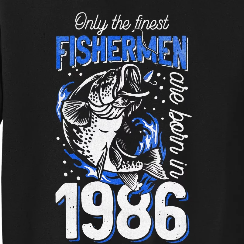 Gift For 34 Years Old Fishing Fisherman 1986 34th Birthday Sweatshirt