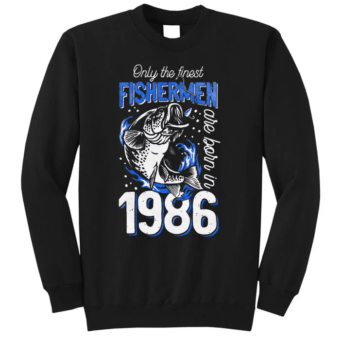 Gift For 34 Years Old Fishing Fisherman 1986 34th Birthday Sweatshirt