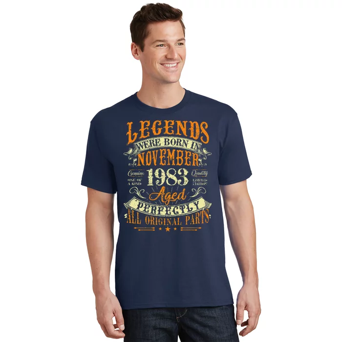 Gift for 40 Years Old Legends Born November 1983 T-Shirt