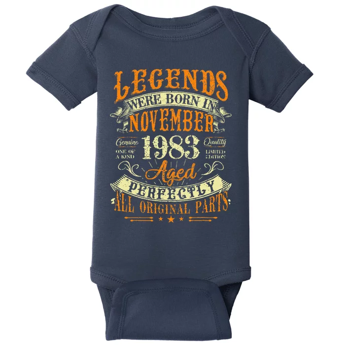 Gift for 40 Years Old Legends Born November 1983 Baby Bodysuit