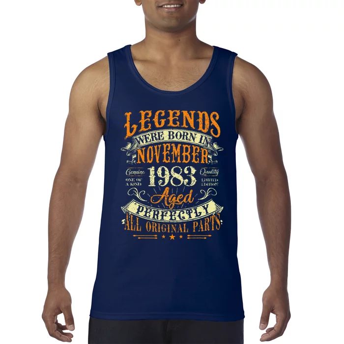 Gift for 40 Years Old Legends Born November 1983 Tank Top