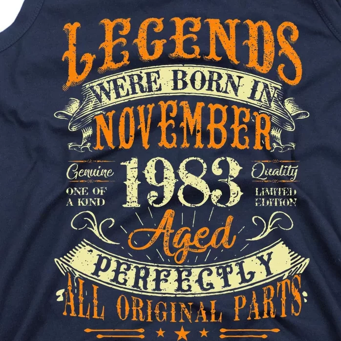 Gift for 40 Years Old Legends Born November 1983 Tank Top