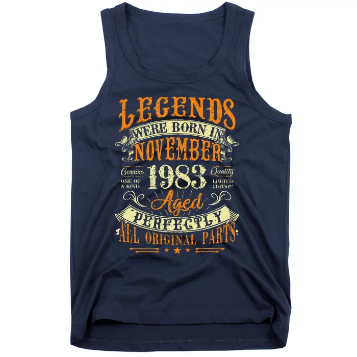 Gift for 40 Years Old Legends Born November 1983 Tank Top