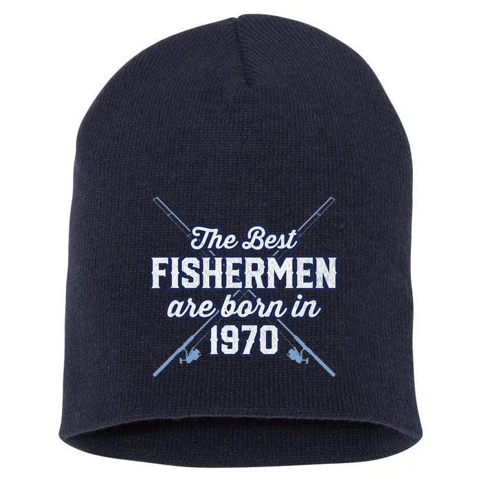 Gift for 51 Year Old: Fishing Fisherman 1970 51st Birthday Short Acrylic Beanie