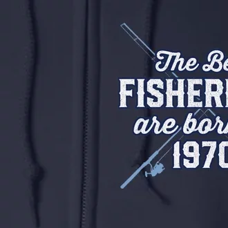 Gift for 51 Year Old: Fishing Fisherman 1970 51st Birthday Full Zip Hoodie