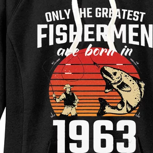 Gift For 58 Year Old Fishing Fisherman 1963 59th Birthday Women's Fleece Hoodie