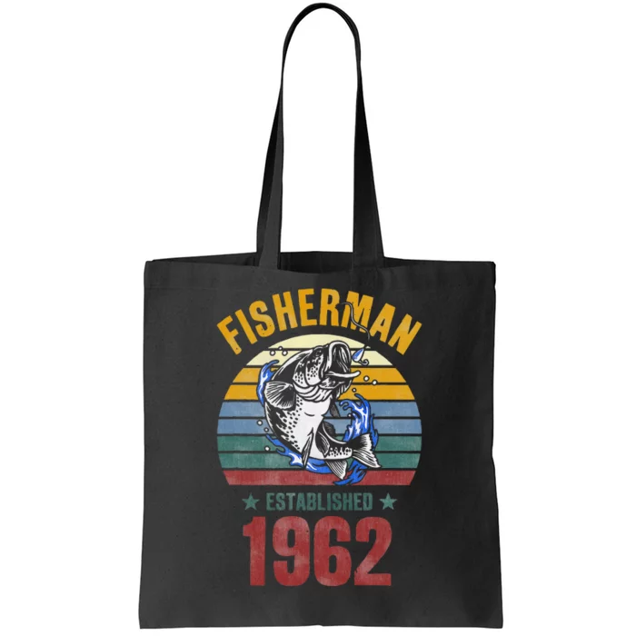 Gift For 58 Years Old Fishing Fisherman 1962 58th Birthday Tote Bag