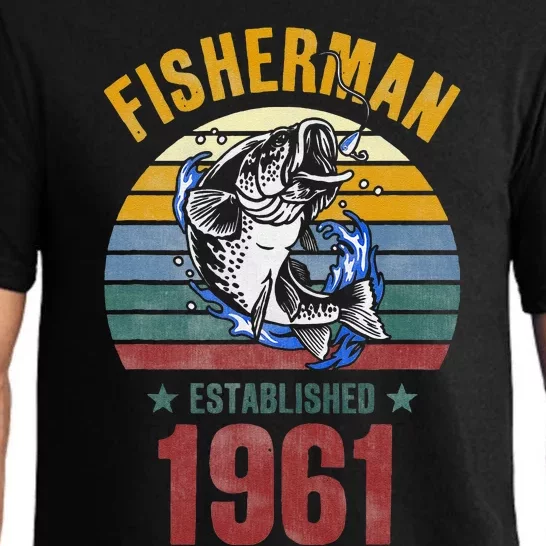 Gift For 59 Years Old Fishing Fisherman 1961 59th Birthday Gift Pajama Set