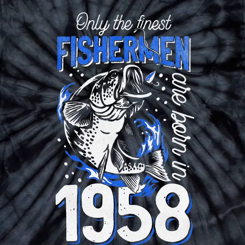 Gift For 62 Years Old Fishing Fisherman 1958 62nd Birthday Tie-Dye T-Shirt