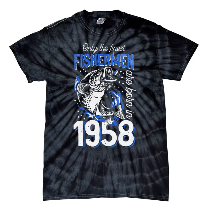 Gift For 62 Years Old Fishing Fisherman 1958 62nd Birthday Tie-Dye T-Shirt