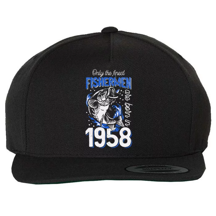 Gift For 62 Years Old Fishing Fisherman 1958 62nd Birthday Wool Snapback Cap